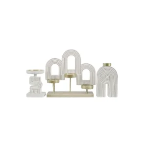 Candle Holders and Trays Set – Set of 3
