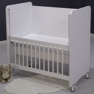 BW1040 Mother Side Crib with wheels white 90 X 50