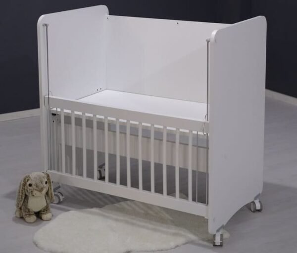 BW1040 Mother Side Crib with wheels white 90 X 50