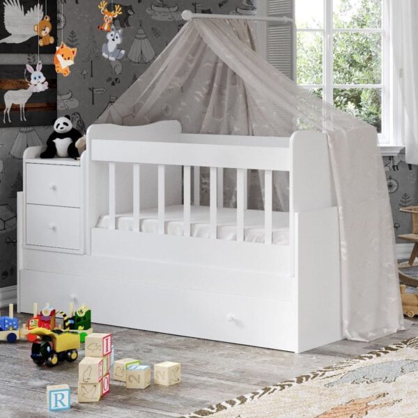 Sansa Extendable Rocking Bed White - Image 2