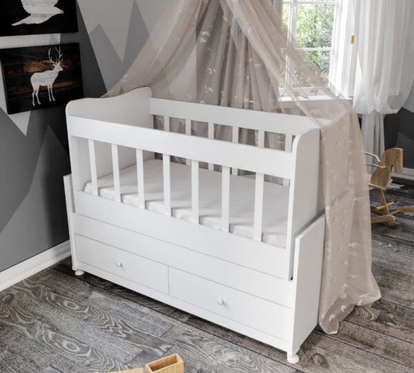 Mini Sansa Rocking Bed White - Image 2