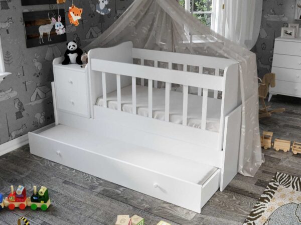 Sansa Extendable Rocking Bed White - Image 3