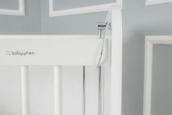 BW1040 Mother Side Crib with wheels white 90 X 50 - Image 5