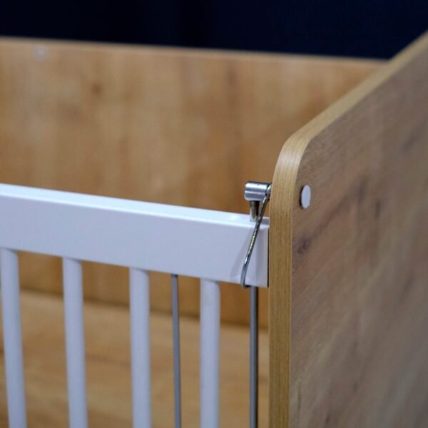 BW1061 Wooden Mother Side Crib with wheels 120 X60 - Image 5