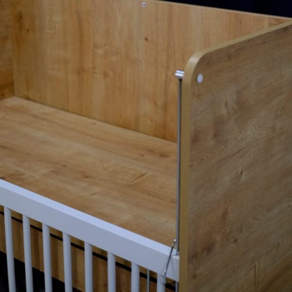 BW1061 Wooden Mother Side Crib with wheels 120 X60 - Image 6